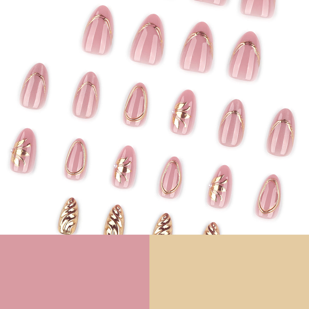 Elegant and artistic nail art with golden accents Bowlift