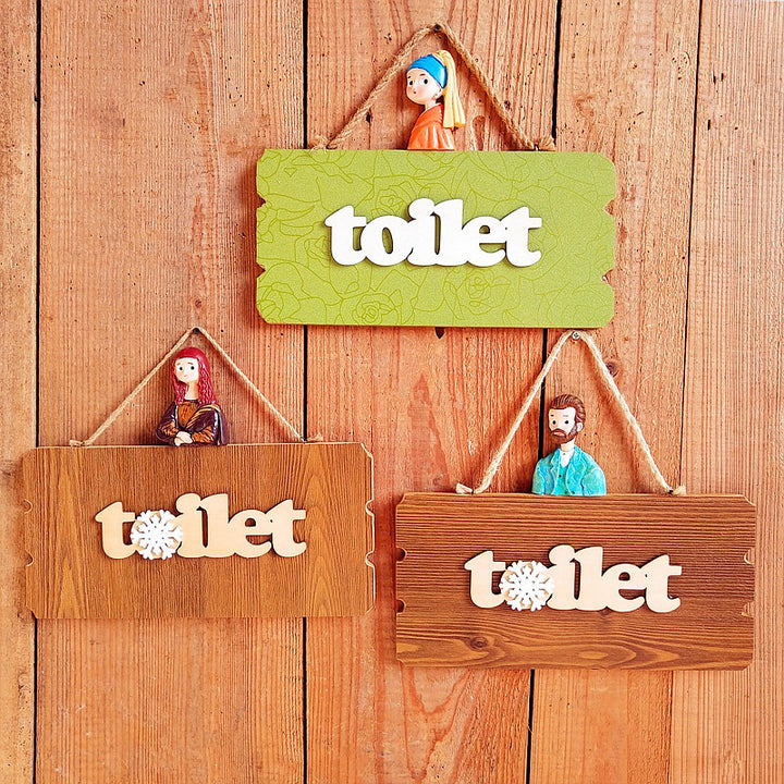 Decorative Wooden Bathroom Symbol