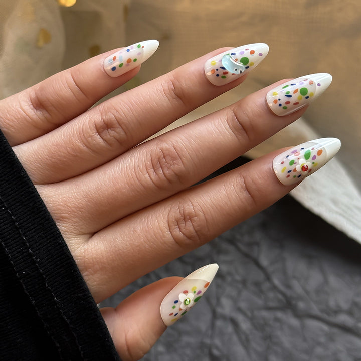 Colorful Artistic Press-On Nail Set Bowlift