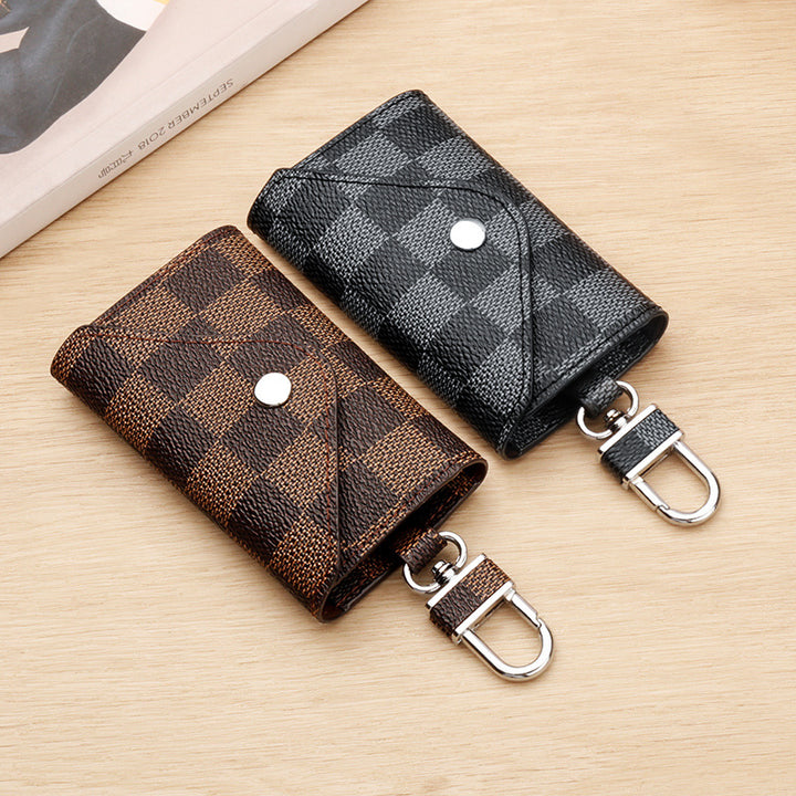 Checkered Pattern Keychain Wallet Bowlift