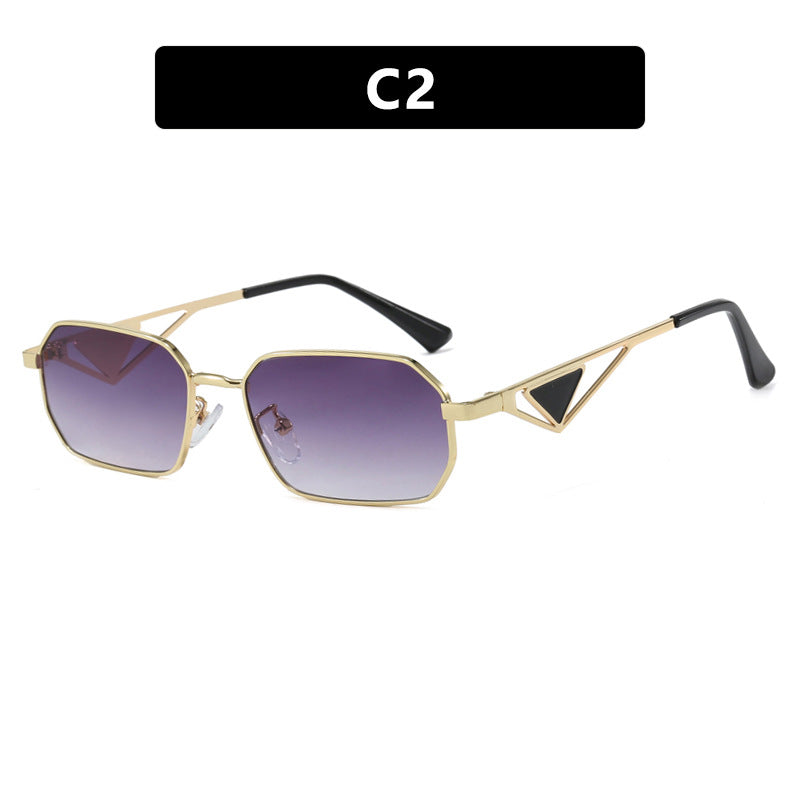 Women geometric luxury sunglasses with slim glossy frame Bowlift