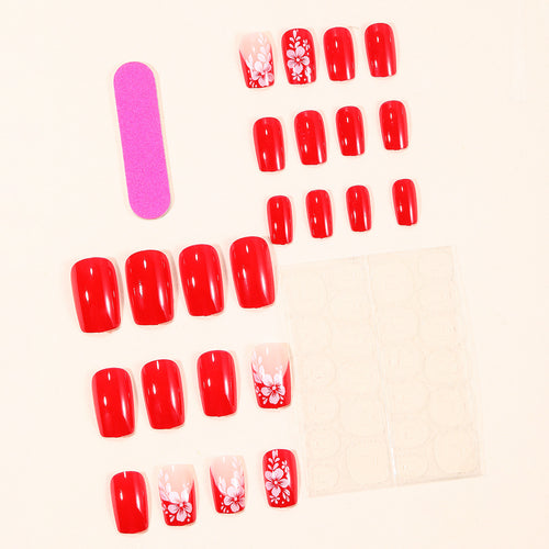Elegant Floral 3D Acrylic Nail Art Extensions Bowlift