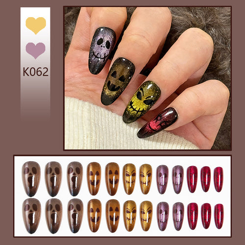 Creative Halloween Nail Art Set with Detailed Creepy Design Bowlift