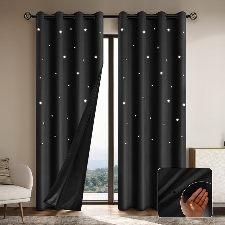 Elegant Star Patterned Blackout Curtains