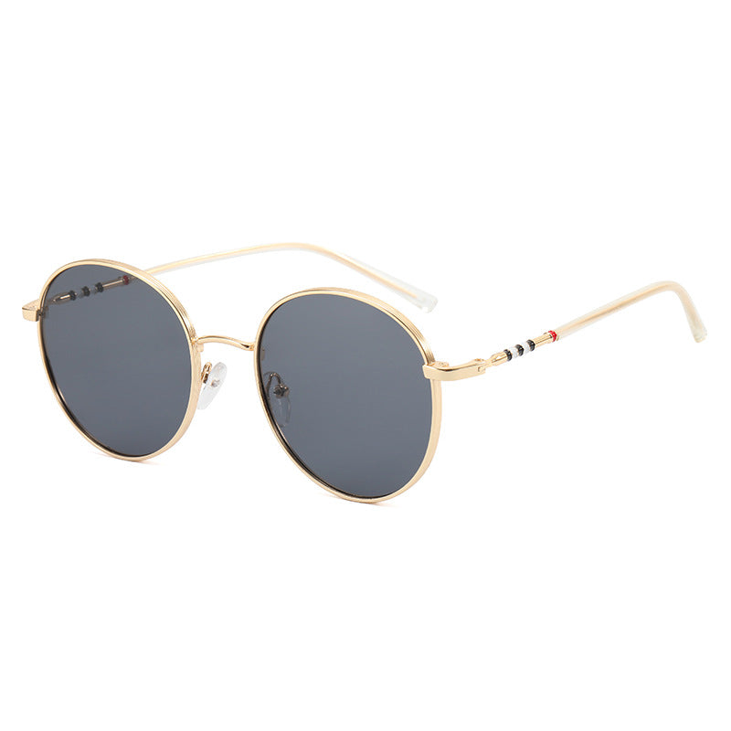 Ladies fashionable round sunglasses with elegant metal frame Bowlift