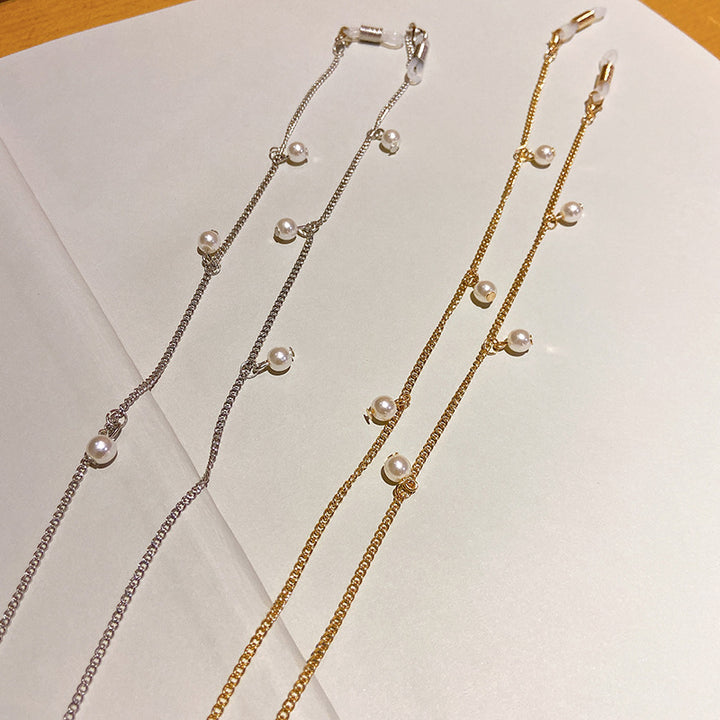 Fashionable glasses holder chain with pearl pendants Bowlift