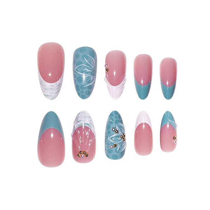 Elegant Abstract Floral Nail Art Extensions Bowlift