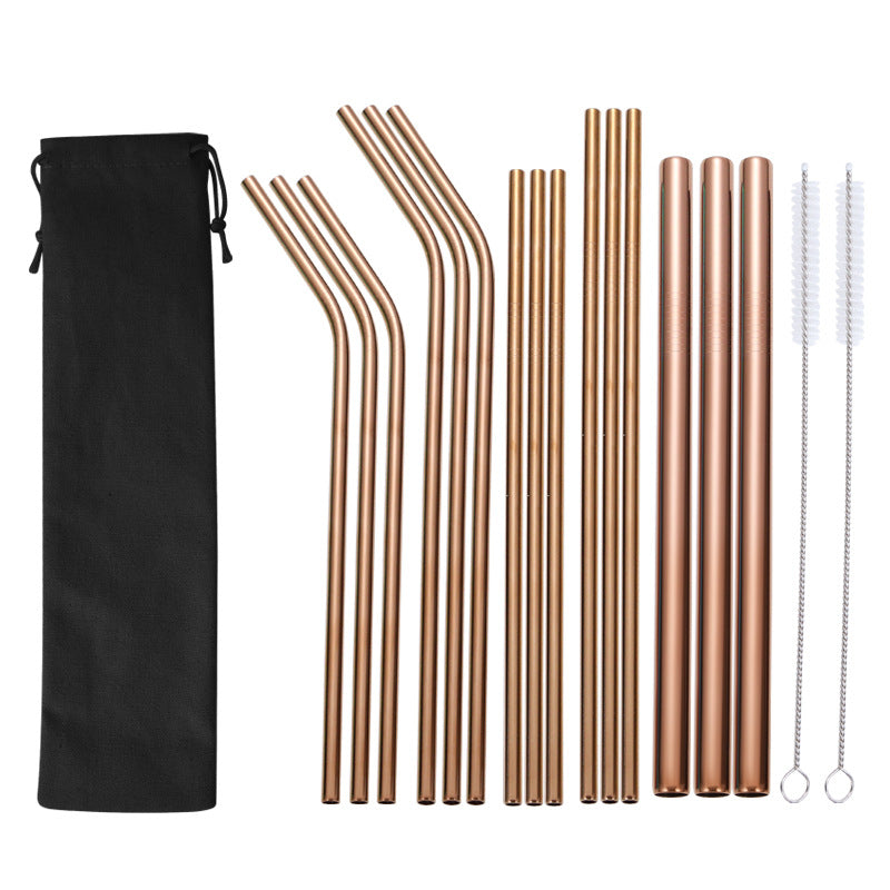 Stainless Steel Straw Set with Cleaning Brushes Bowlift
