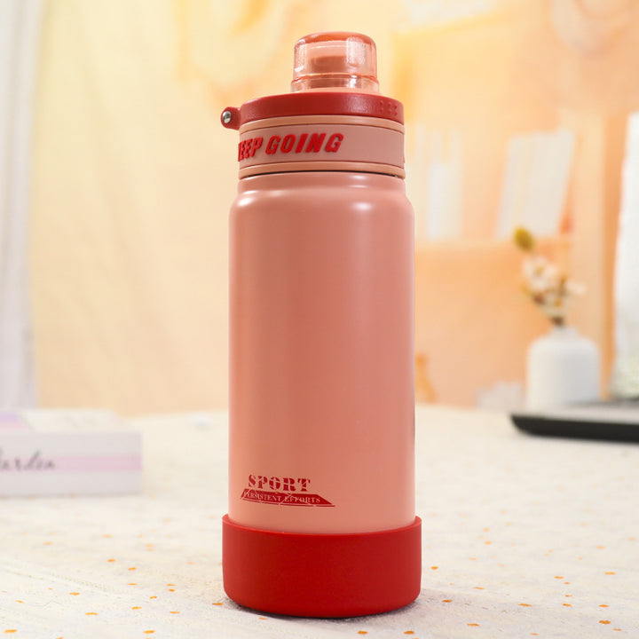 Insulated sports drinking bottle with leak-proof lid Bowlift