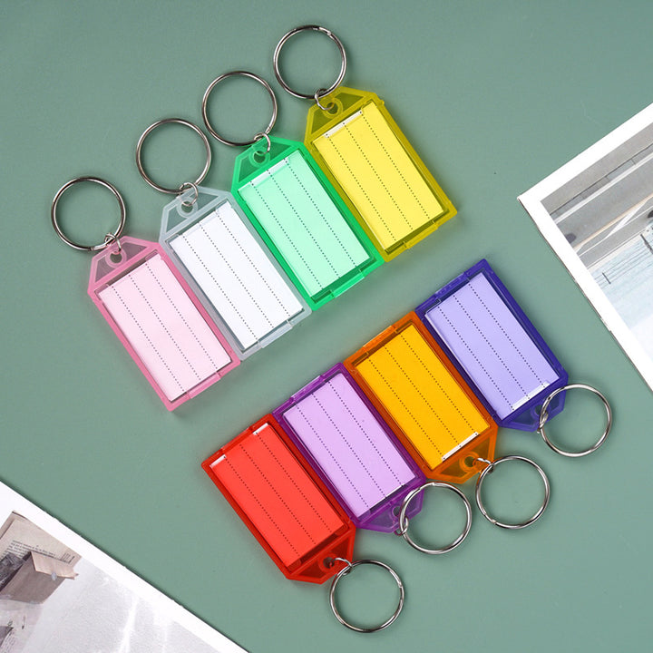 Unisex keychain with reusable label field Bowlift