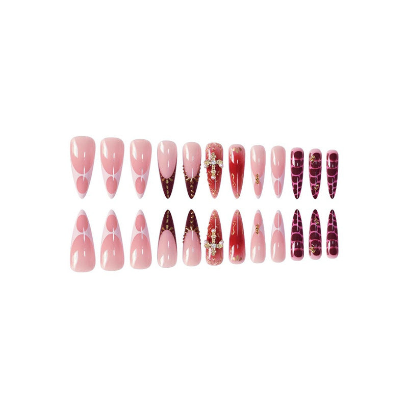 Elegant Stiletto Press-On Nail Set Bowlift