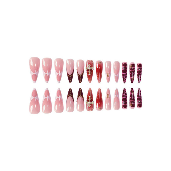 Elegant Stiletto Press-On Nail Set Bowlift
