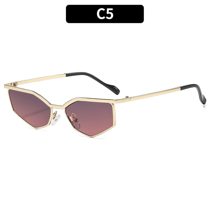 Geometric Frame Cat-Eye Sunglasses