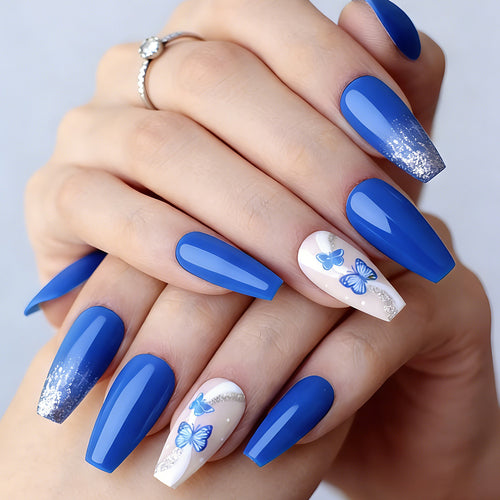 Decorative Butterfly-Themed Press-On Nails Bowlift