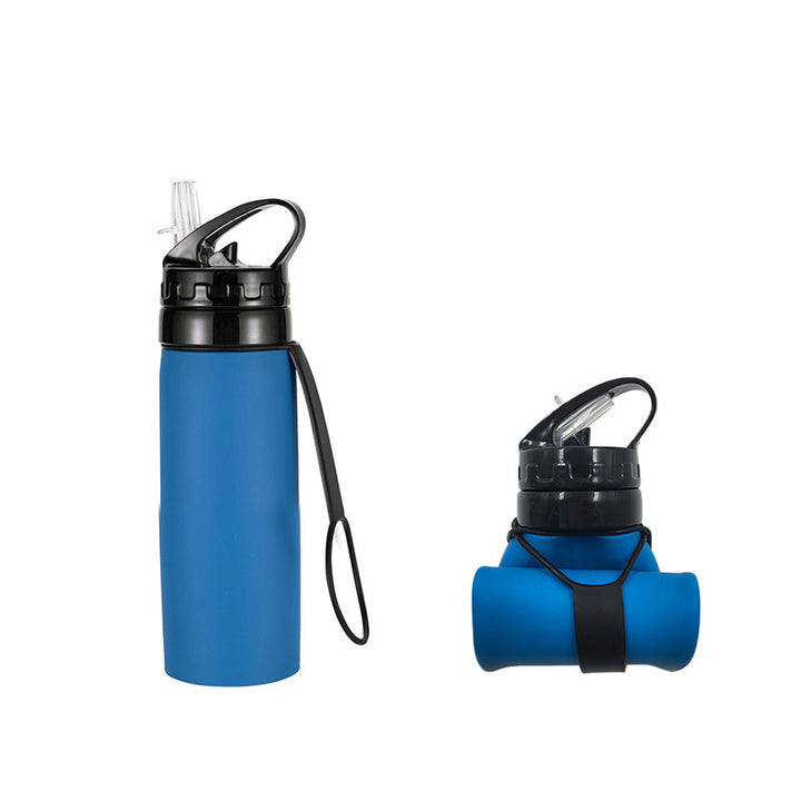 Women Foldable Sports Water Bottle with Integrated Straw Bowlift
