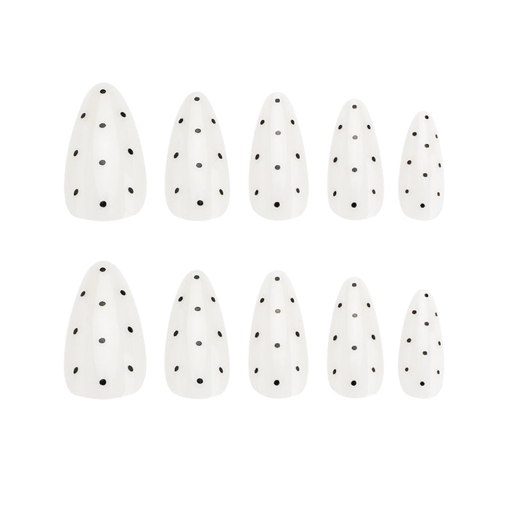 Artful Nail Extensions with Polka Dots Bowlift
