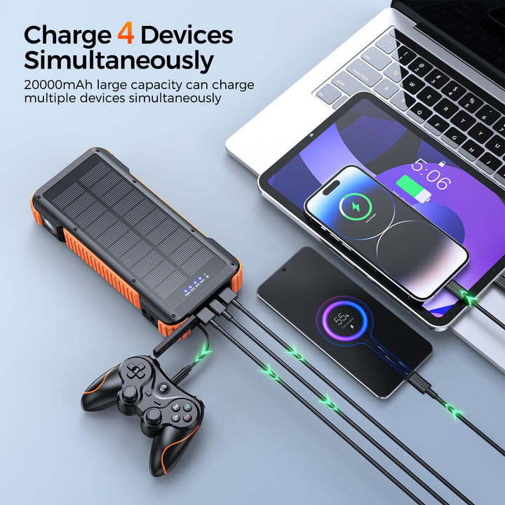 High-performance solar power bank with multifunctional connections and LED display Bowlift