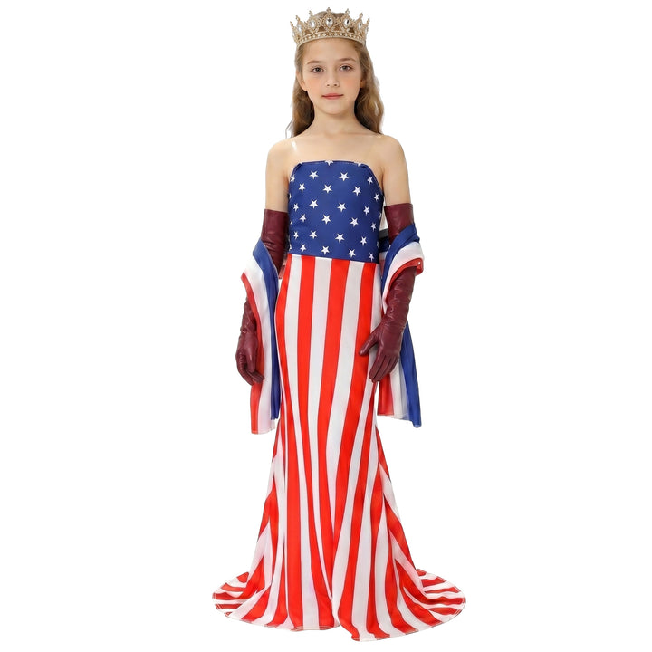 Unisex nan Patriotic Americana Uncle Sam Costume Set with Tailcoat, Striped Trousers, Top Hat and Bow Bowlift