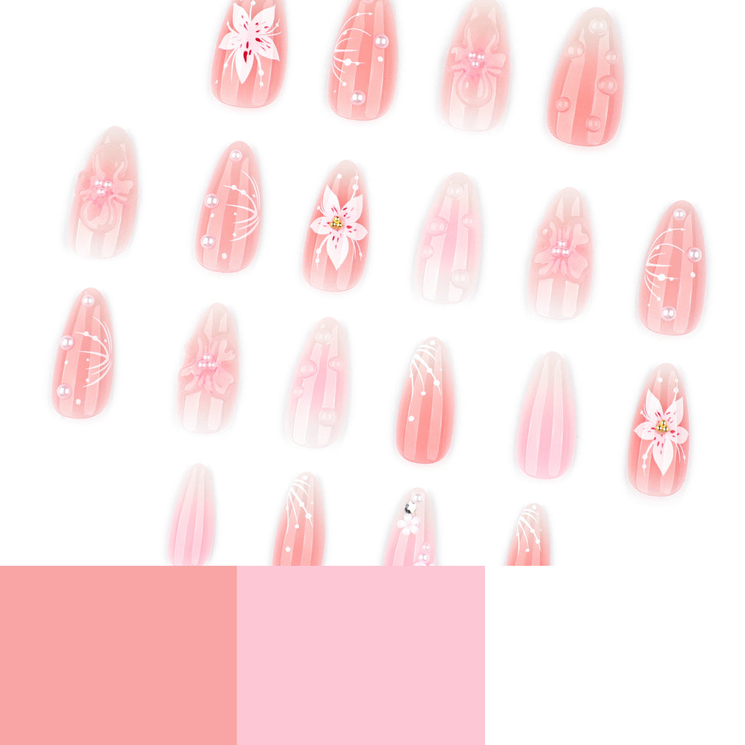 Artistic and creative nail extensions with floral accents Bowlift