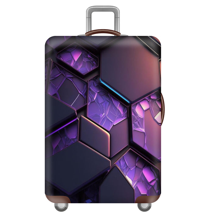 Unisex large hard shell suitcase with sturdy trolley handle and elastic motif protective cover superhero design Bowlift