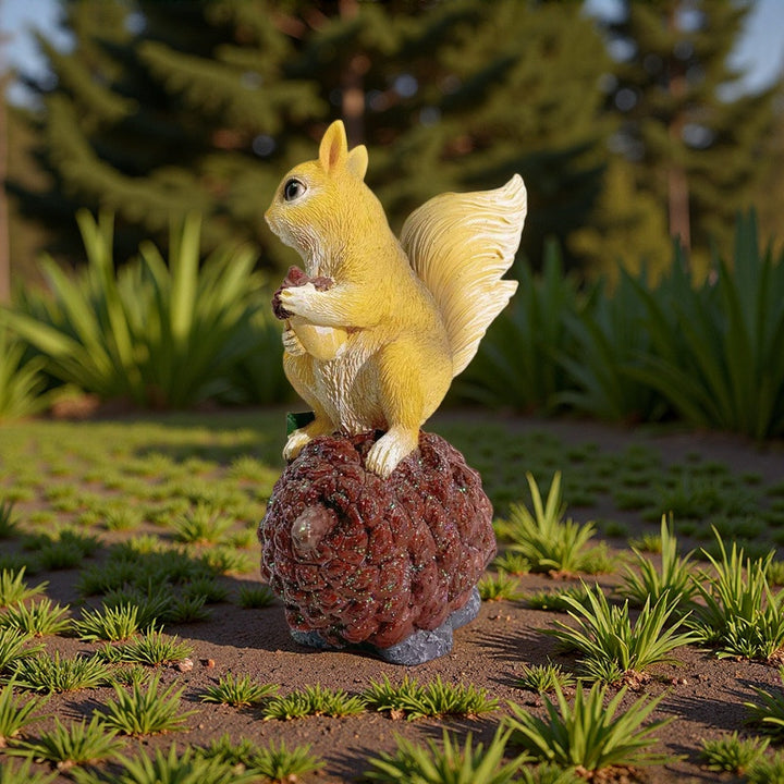 Decorative squirrel sculpture on a cone Bowlift
