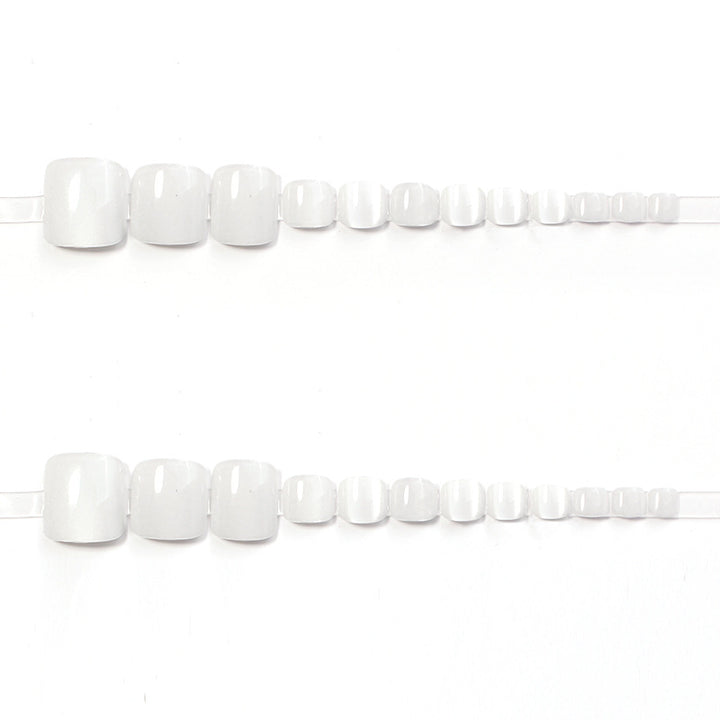 Elegant Rhinestone-Decorated Press-On Toenails Bowlift