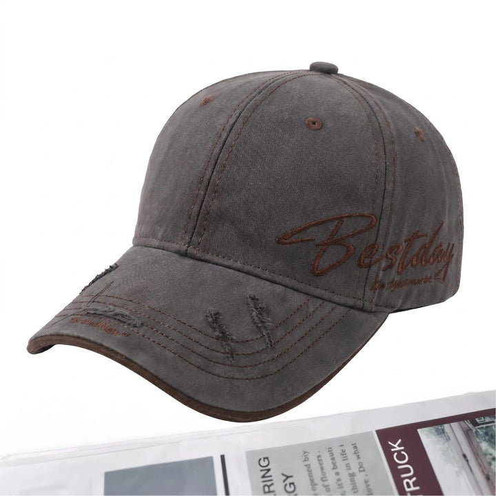 Men's Distressed Casual Cotton Baseball Cap Bowlift