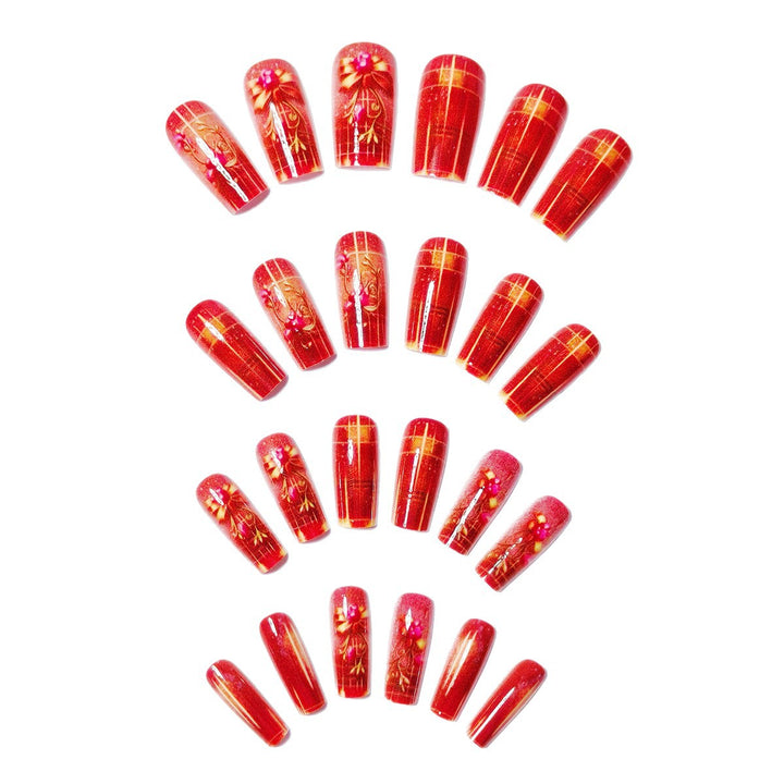 Artificial Nails in Festive Glamour Style Bowlift