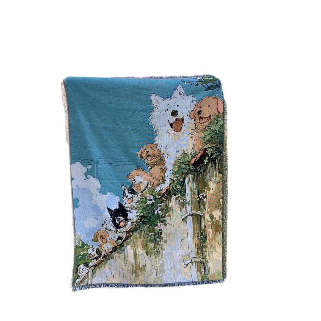 Artistic Pet-Themed Tapestry Blanket