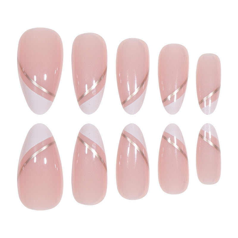 Elegant French Tip Acrylic Press-On Nails Bowlift 1789085823