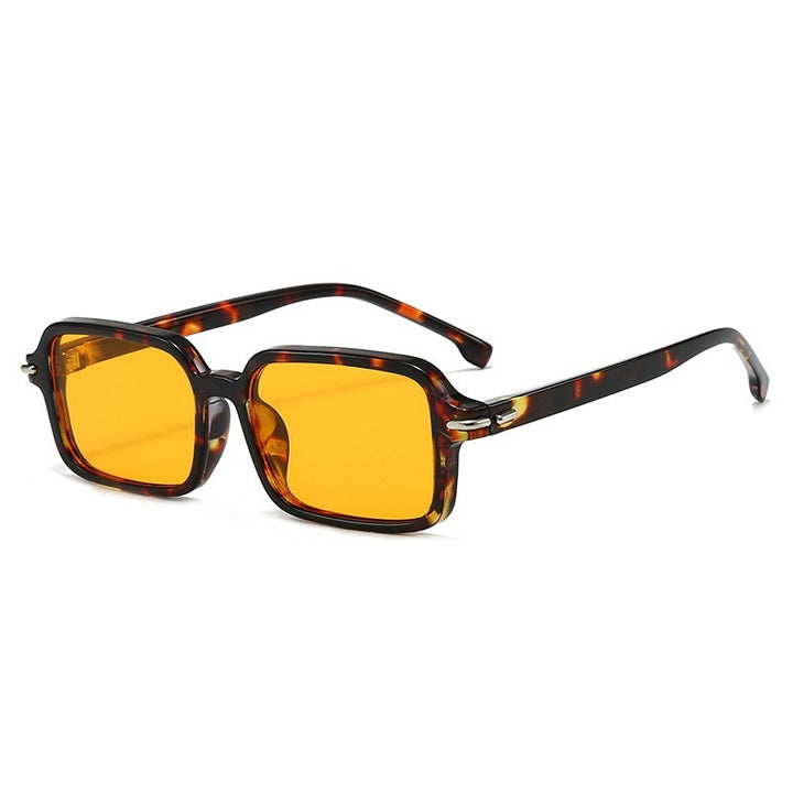 Women's fashionable square sunglasses with stylish plastic frame and blue lenses Bowlift