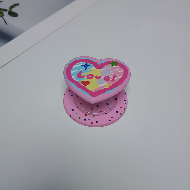Heart-Shaped Character Phone Grip Bowlift