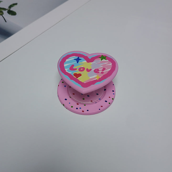 Heart-Shaped Character Phone Grip Bowlift