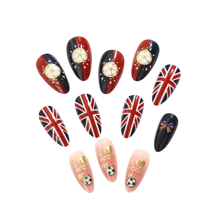 Sporty artificial nails in football design Bowlift