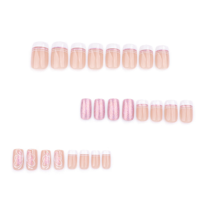 Artful Nail Art with Delicate Butterfly Motif Bowlift