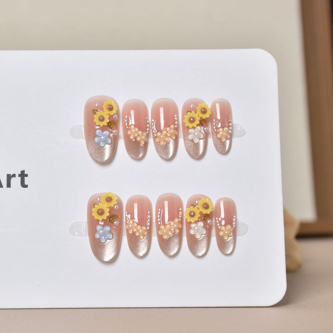 Floral Design Decorative Press-On Nails Bowlift
