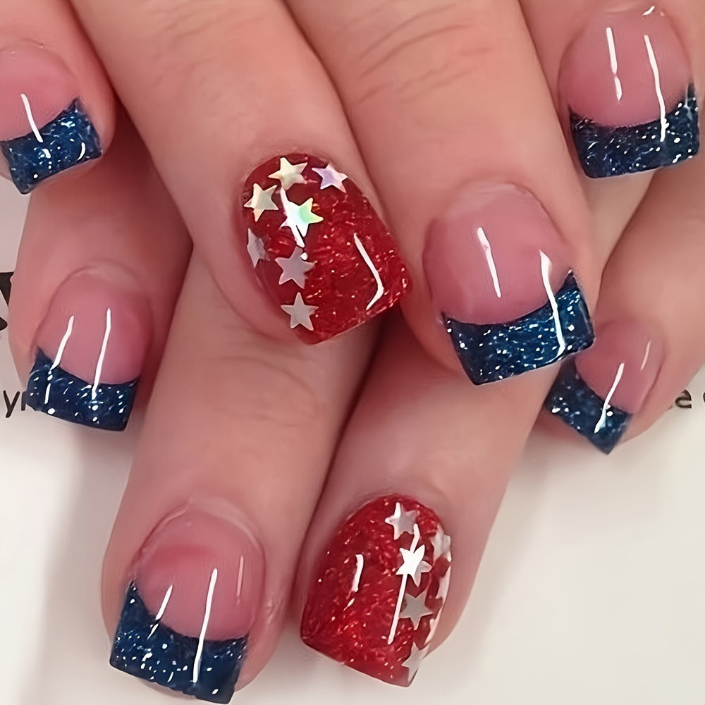 Sparkling Star Pattern Nail Art Bowlift