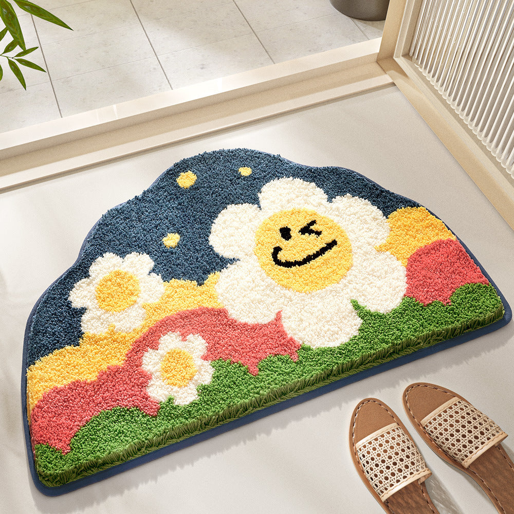 Floral Patterned Bathroom Mat