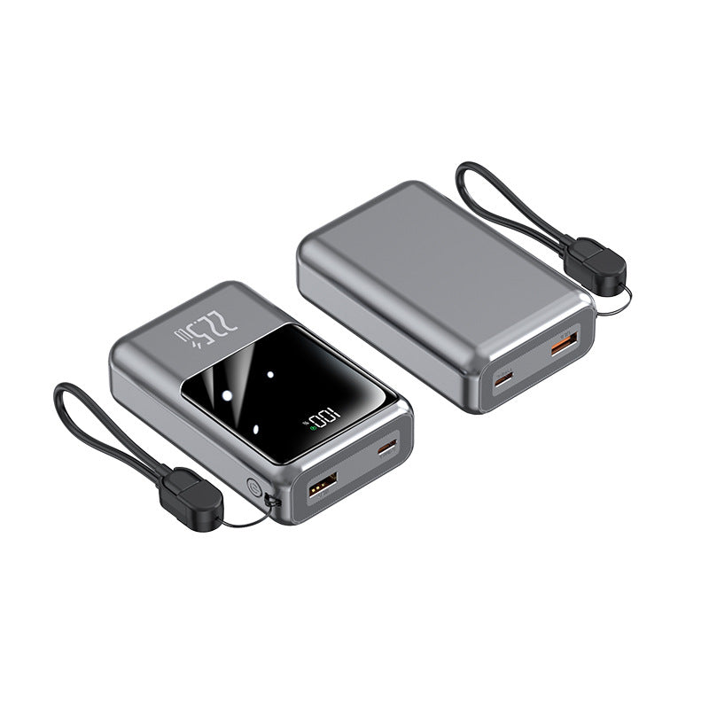 Portable power bank with multifunctional charging cable and digital display Bowlift