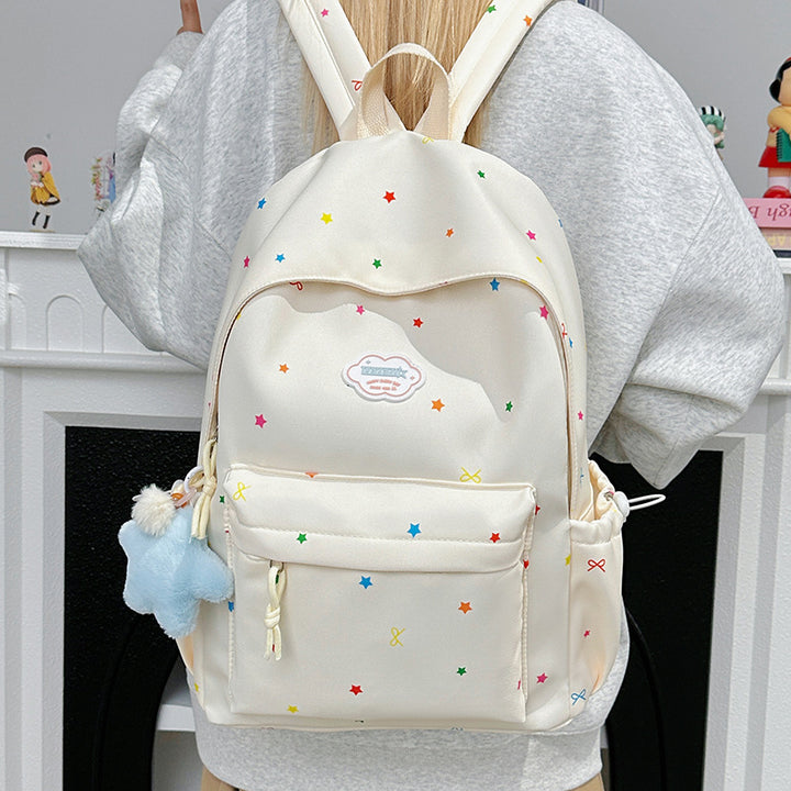 Star Patterned Casual Backpack Bowlift