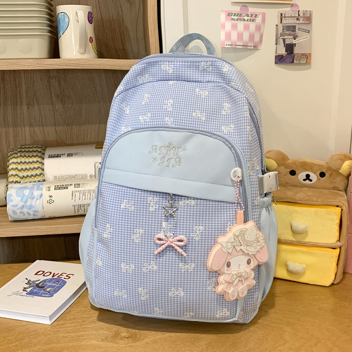 Gingham Patterned Backpack