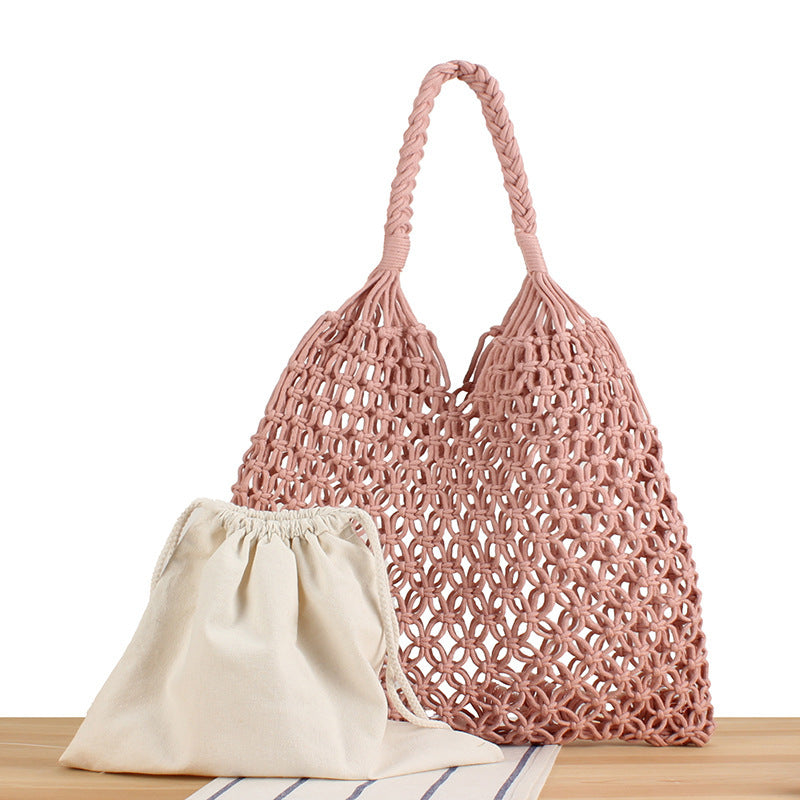 Handbag Made of Durable Hand-Knotted Net Material Bowlift