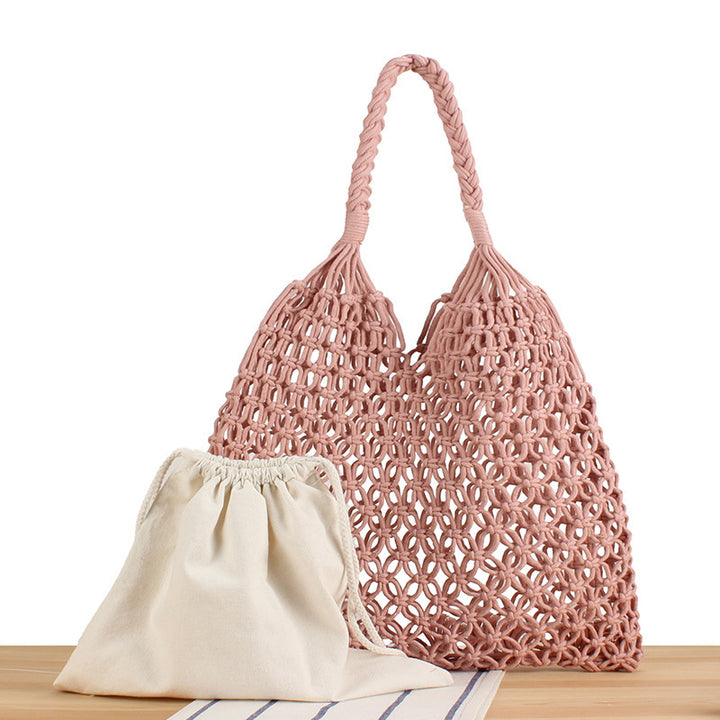 Handbag Made of Durable Hand-Knotted Net Material Bowlift