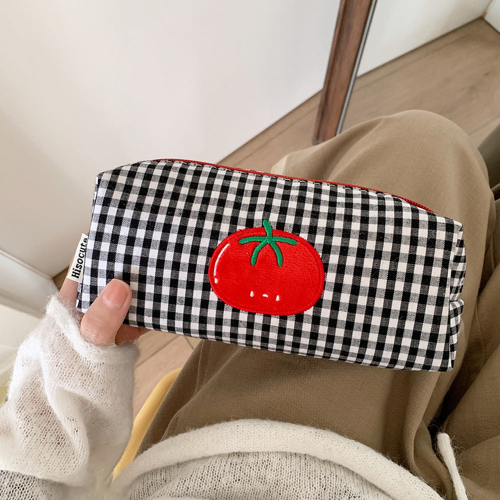Cute Gingham Checkered Pencil Case Bowlift