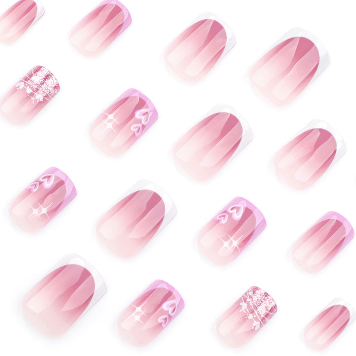 Artful Nail Art with Heart and Glitter Motifs Bowlift