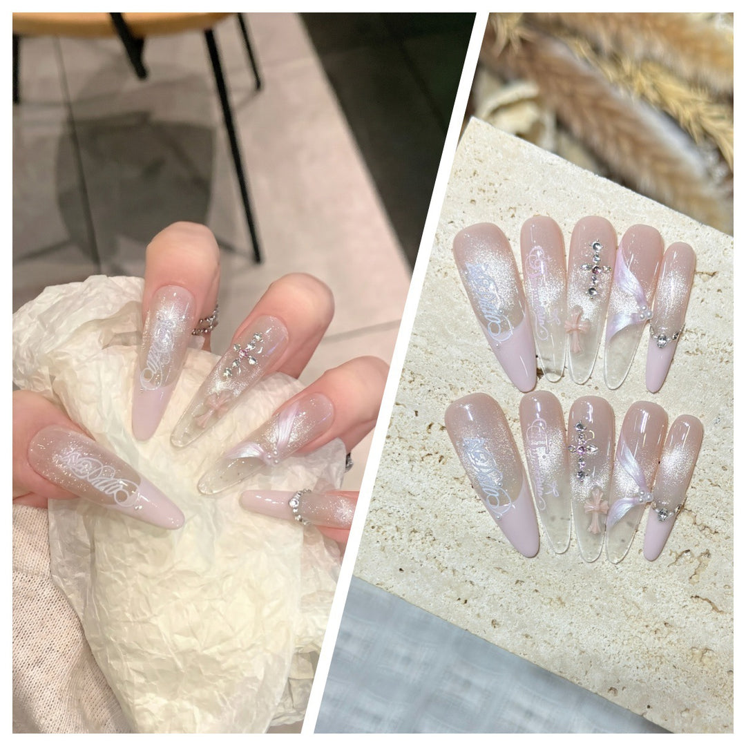 Artistic Stiletto Press-On Nail Set with Charming Patterns Bowlift