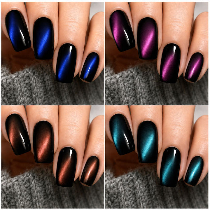 Premium Press-On Nails with Metallic Shine Bowlift