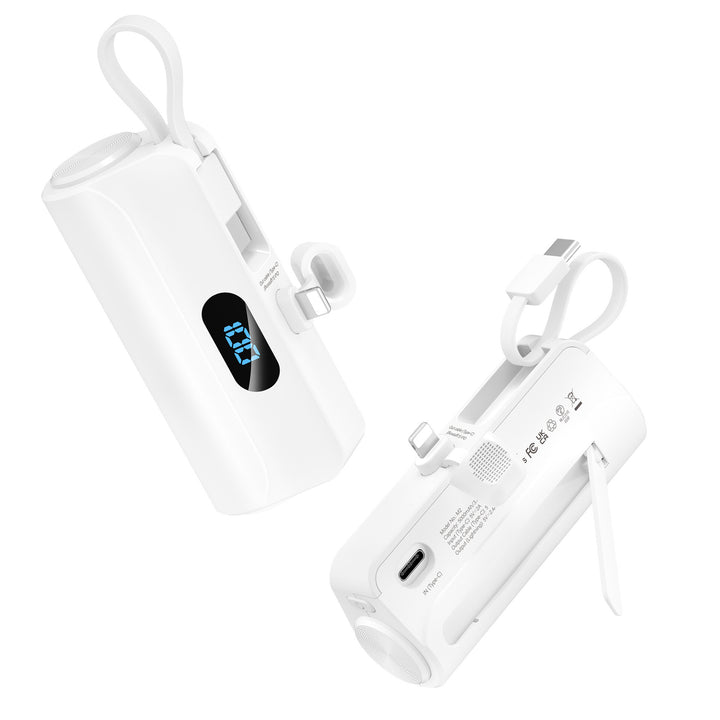 Compact power bank with integrated LED light Bowlift