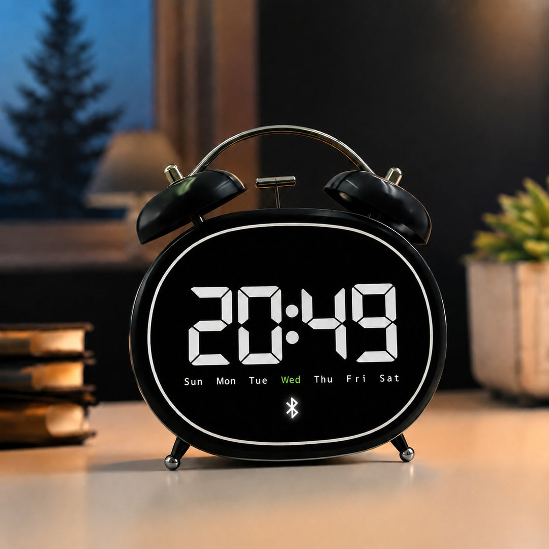 Digital Bluetooth table clock with large digits Bowlift