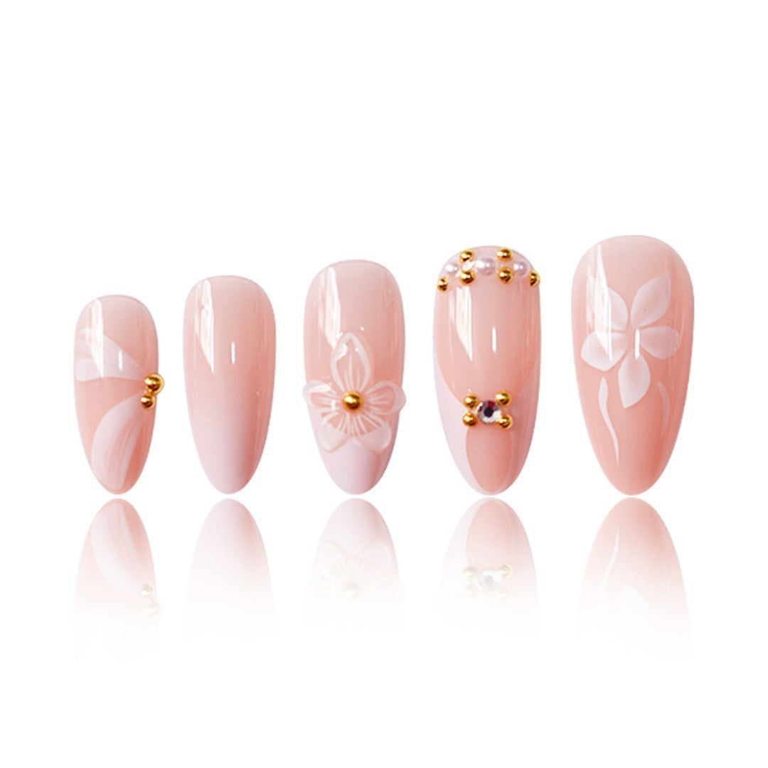 Decorative 3D Floral Nail Art Design Bowlift